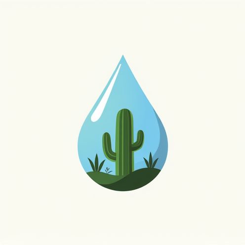 Water Droplet with Cactus