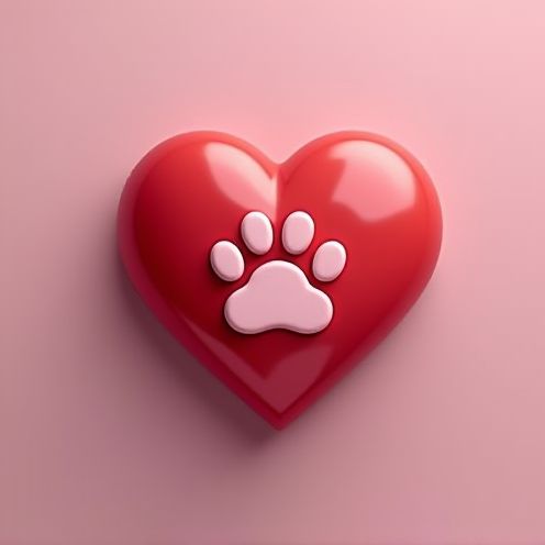 Heart-shaped paw