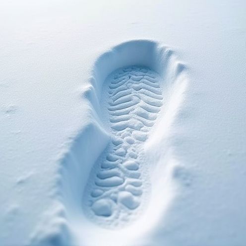 Footprint in snow