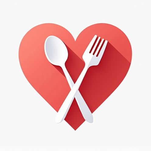 Heart with fork and spoon