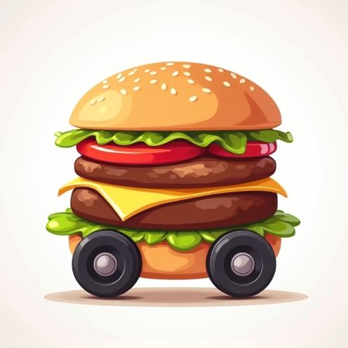 Burger with wheels