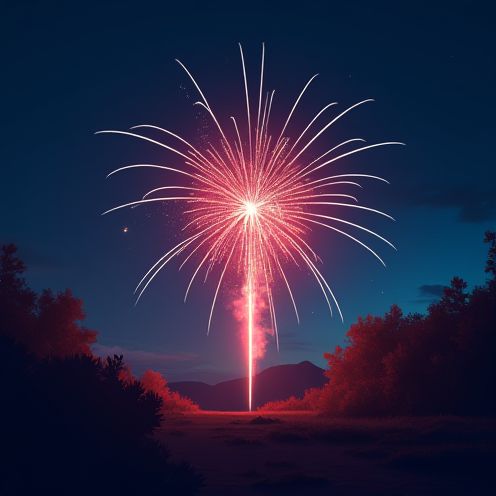 Night sky with fireworks