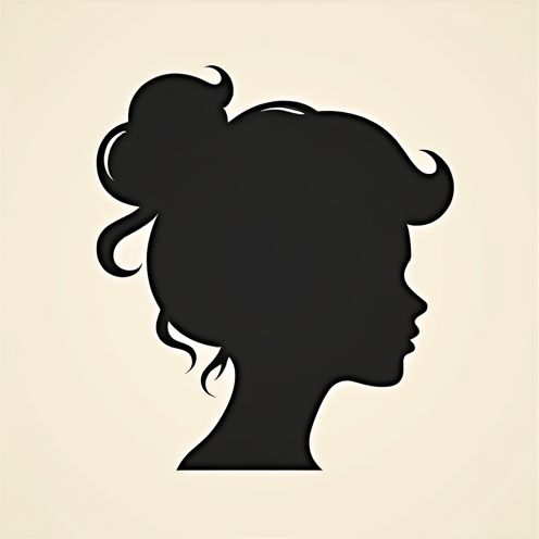 Silhouette of a hairstyle