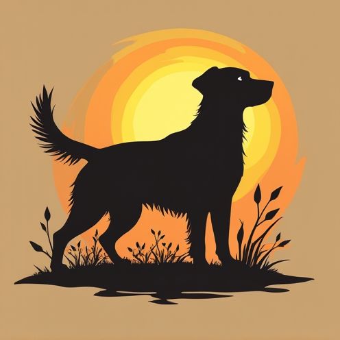 Hunting dog silhouette