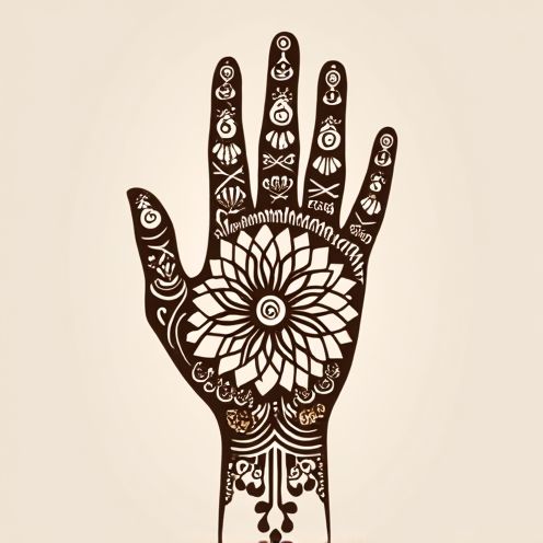 Hand with Henna Designs