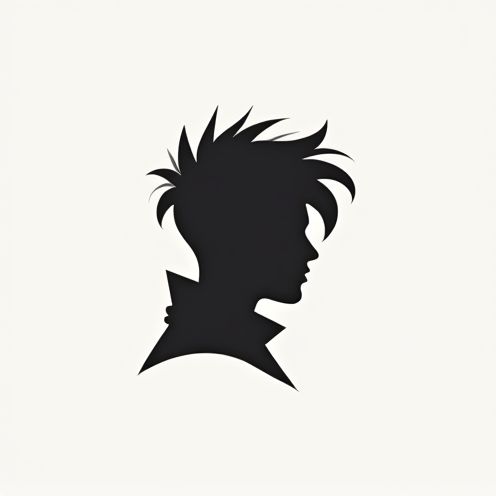 Stylized haircut silhouette