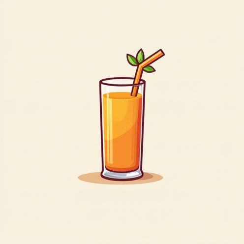 Juice Glass with Straw