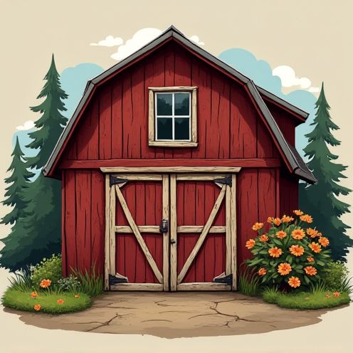 Rustic barn emblem