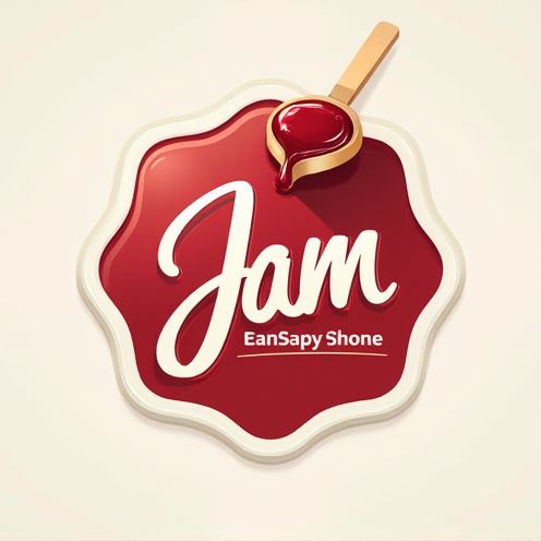 Jam Label with Elegant Script