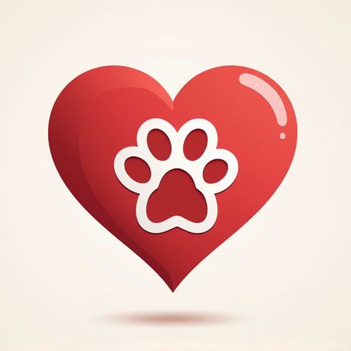 Heart with a pawprint