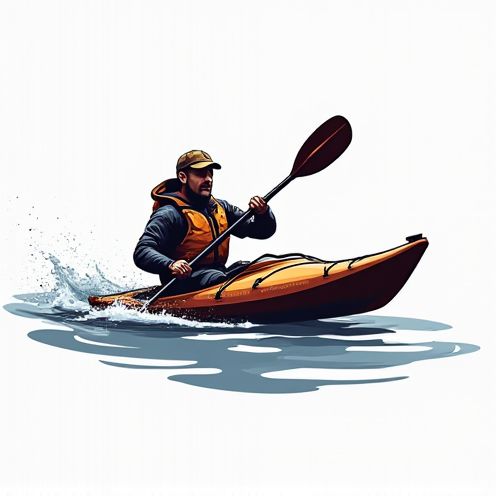 Kayaker in action