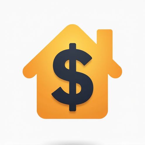 Dollar sign integrated into a house