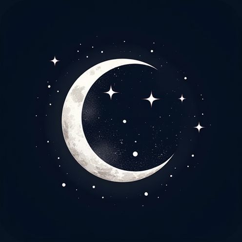 Moon and stars