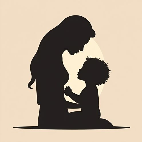 Mother and Child Silhouette