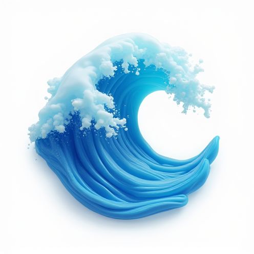 Ocean wave with a plastic theme