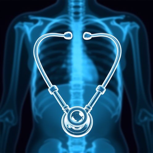 Stethoscope incorporating X-ray symbol