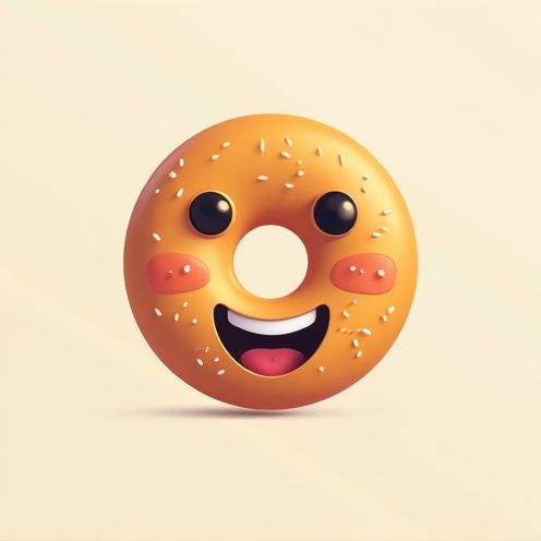 Smiling bagel face