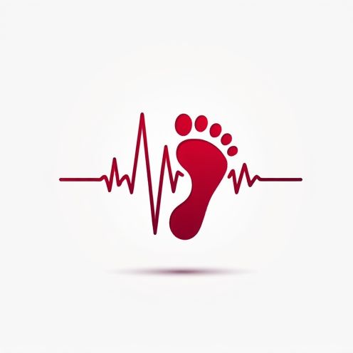 Heartbeat line with foot