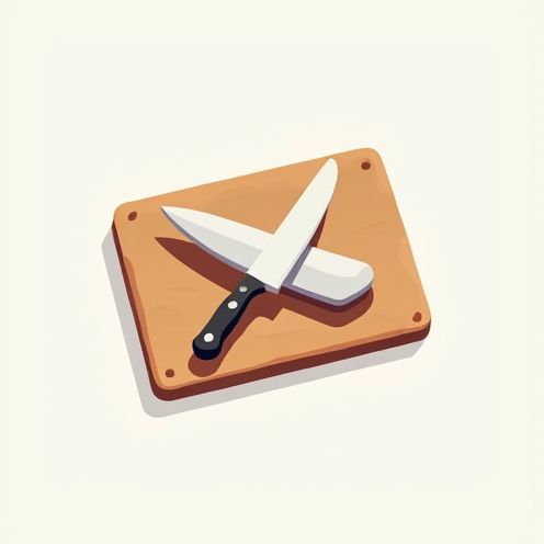 Knife and cutting board