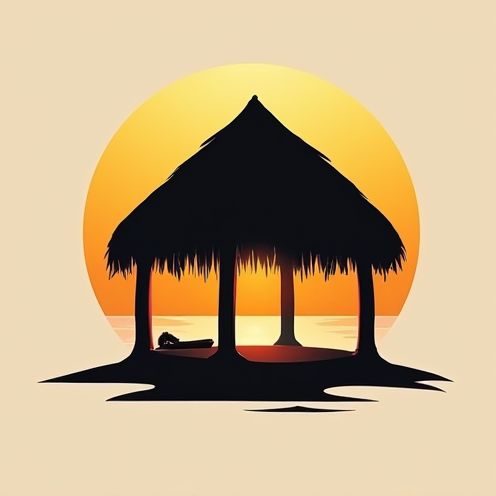 Thatch Roof Silhouette