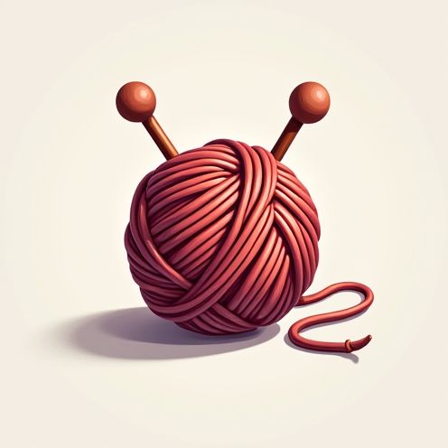 Yarn Ball with Knitting Needles