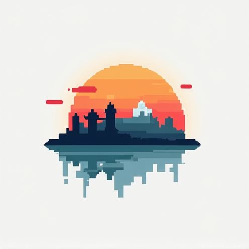 Pixelated landscape