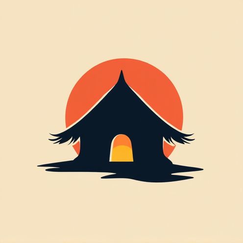 Traditional hut silhouette