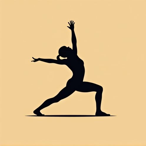 Silhouette of a stretching human