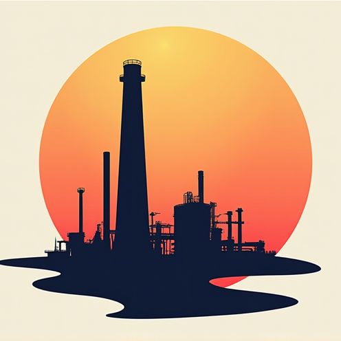 Refinery Plant Silhouette